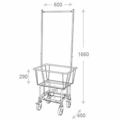 【極美品】DULTON 
LAUNDRY CART WITH POLE RACK CHROMEの画像