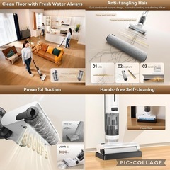 水拭き掃除機 JONR ED12 Lite コードレススティック掃除機 乾湿両用の画像