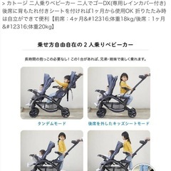 二人乗りベビーカー　カトージの画像