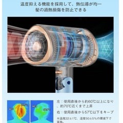 【新品】ヘアドライヤー 大風量 速乾 折り畳み 高濃度マイナスイオン 3段階温度調節の画像