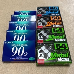 昭和レトロSONYカセットテープ／ノーマル90分／メタル8本SET超レア現状品‼️の画像