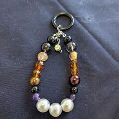 幸運金運を呼び込むお守りブレスレット】 手作り1点物・ドリームキャッチャー風デザインの画像