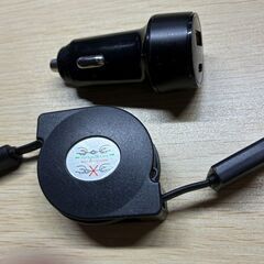 USB高速充電器（PD、QC）シガーソケット　高速充電対応リールケーブル（TYPE A ～ TYPE C）の画像