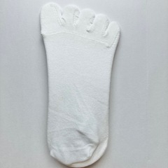 [新品] 白5足セット ハートメッシュ 5本指ソックス ショート丈 カバーソックス 滑り止め付きの画像