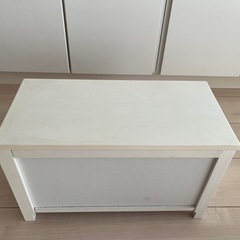 【2個セット】白いガラス扉収納ボックス（スタッキング可能） の画像