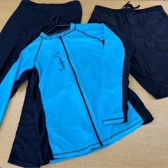 早い者勝ち　メンズ ☆水着　ラッシュガード　レギンス☆３点セット　新品未使用の画像