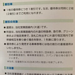 JR東海株主優待券の画像