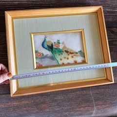 壁掛け　壁飾り　絵画　孔雀　夫婦　七宝焼？　インテリアの画像