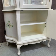 値下げしました！アンティーク調の飾り棚　ロココ調　姫家具　クラック塗装　の画像