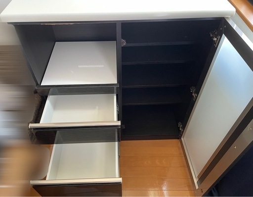 ✨ ニトリ Ｎポスティア 90BK キッチンボード レンジ台 調理台 食器棚
