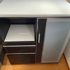 ✨ ニトリ Ｎポスティア 90BK キッチンボード レンジ台 調理台 食器棚の画像