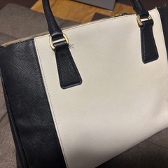 【PRADA】バイカラー サフィアーノ レザー ハンドバッグの画像