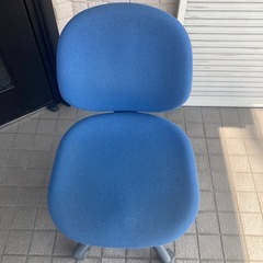 引き取り限定 オフィス オフィスチェア O Aチェアー 肘なし ブルー事務 ②の画像