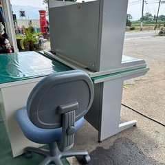 オフィスデスク　パソコンデスク　スチール　天板木製　③の画像