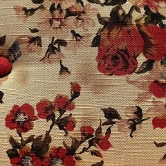 かしわ 木製ロッキングチェア 花柄クッション付き 座面幅55cmの画像
