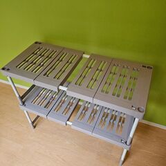 押入れ 整理棚 2台入り 幅76～93×奥行37×高さ36・38・40・43cm ピタッ！と伸びるん棚 レギュラータイプ （ 棚 ラック 収納 押入れ収納 伸縮 高さ調節 フリーラック クローゼット収納 収納棚 クローゼット 押し入れ 階段下 ）の画像