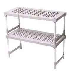 押入れ 整理棚 2台入り 幅76～93×奥行37×高さ36・38・40・43cm ピタッ！と伸びるん棚 レギュラータイプ （ 棚 ラック 収納 押入れ収納 伸縮 高さ調節 フリーラック クローゼット収納 収納棚 クローゼット 押し入れ 階段下 ）の画像