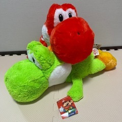 スーパーマリオ★特大サイズ・クタッとぬいぐるみ・ヨッシー・全2種コンプ･新品タグ付きの画像