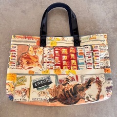 廃盤❣️レア【Manhattaner's】総柄 猫 バッグの画像