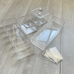 クリア アクリル コスメ収納 ３点セットの画像
