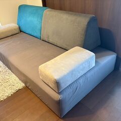 値下げ【中古】ソファー 2人掛け アイランドソファ ソファ グレー の画像