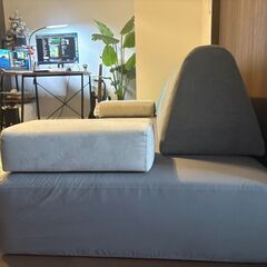 値下げ【中古】ソファー 2人掛け アイランドソファ ソファ グレー の画像