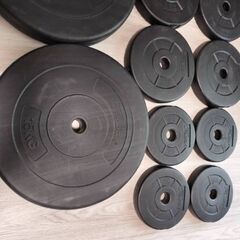 計55kg　バーベルプレートセット　筋トレ　ベンチプレスの画像