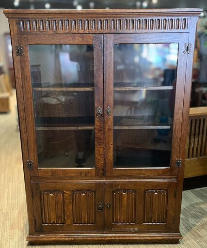 ☆ヴィンテージ! アンティーク家具 木製ガラス扉付き キャビネット