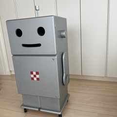 【ロボット型収納／おもちゃ箱にも】キャスター付き収納ケースの画像