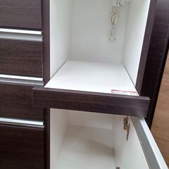 ★リユースのサカイ水戸店★NITORIレンジ台ブラウン×ホワイトH94.5×D50.5×W119.5クリーニング済みMT5114の画像