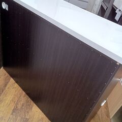 ★リユースのサカイ水戸店★NITORIレンジ台ブラウン×ホワイトH94.5×D50.5×W119.5クリーニング済みMT5114の画像