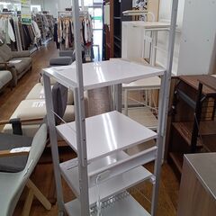 ↓タイトルにコピペする ★リユースのサカイ水戸店★レンジ台ホワイト×シルバーH153.5×D50×W56クリーニング済みMT5117の画像