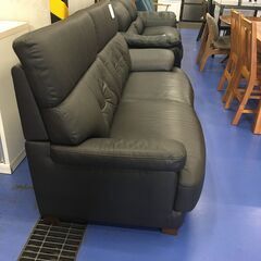 ★リユースのサカイ横浜南店★YM1341  二人掛けソファ ダークブラウン W188×D75×H93 クリーニング済みの画像
