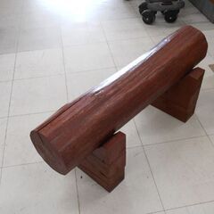 丸太ベンチ 横82×奥行26.5×高さ40㎝ ガーデニング ハンドメイド 木製 ベンチ 苫小牧西店の画像
