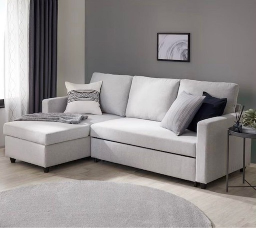 8/20まで【ニトリ】布張りカウチソファベット】