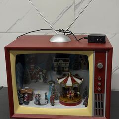 昭和レトロ風 クリスマスジオラマテレビ（ライト＆音楽付き）※無料／引き取り限定の画像