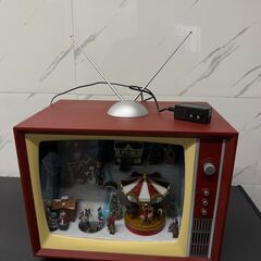 昭和レトロ風 クリスマスジオラマテレビ（ライト＆音楽付き）※無料...