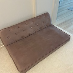 値下げしました【美品】LOWYA リクライニング座椅子ソファ 幅104cm｜ベロア生地・パープル｜ローソファ・フロアソファに最適の画像