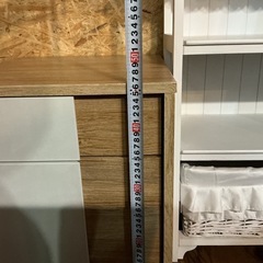 オシャレインテリア🌷キャビネット リビング収納  2段 木製 木目調 茶色・白　の画像