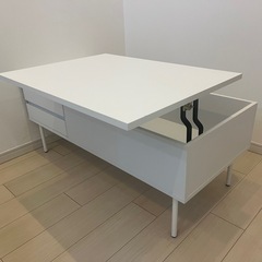 昇降式テーブルホワイトの画像
