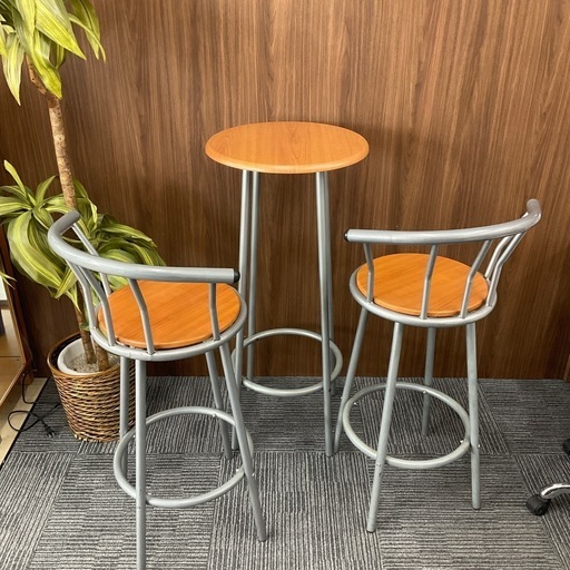 ラウンドカウンター バックレストチェア　セット