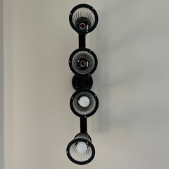 【美品】モダンデコ LEDシーリングライト 4灯 黒（リモコンなし・電球2個切れ）の画像