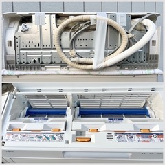 ■エアコン 富士通 18畳用 ノクリア 5.6kw 2017年製■FUJITSU nocria AS-X56G2 単相200V 冷媒R32■ハイブリッド気流 音声でお知らせ機能 3D温度センサー■ジャンク品扱いの画像
