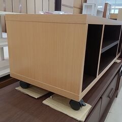 リユースのサカイ栃木店★ジモティ割あり★  TV台 ブラウン×ライトブラウン W85×D35×H33 クリーニング済み TC10106の画像