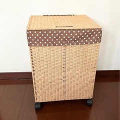 《手編み風ペーパー収納ボックス》キャスター付きの画像