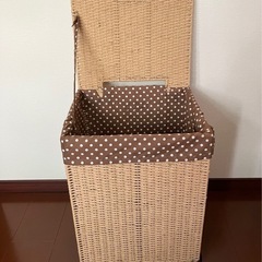 《手編み風ペーパー収納ボックス》キャスター付きの画像