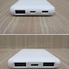 ( M-732 )モバイルバッテリー 5000mAh ２つセット コンパクト ミニ ホワイト 白 PSE認証 中古 動作確認済みの画像