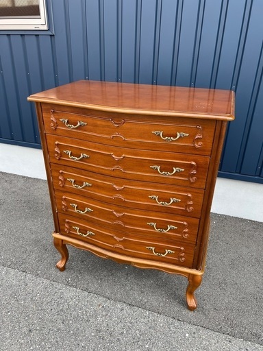 イタリア製 5段チェスト 猫足