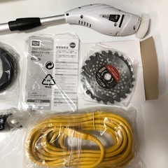 北海道旭川市発直接引渡し限定品 未使用 2WAY グラストリマー 補助キャスター付き 草刈り 全長1010〜1280mm AC100V 延長コード 美品の画像