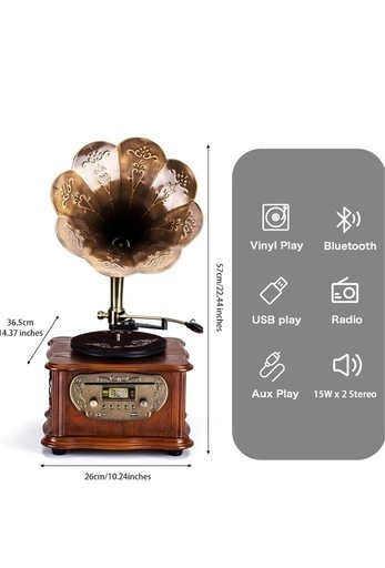 蓄音機音楽プレーヤー※訳あり説明書付 (ふわ) 焼津のオーディオ